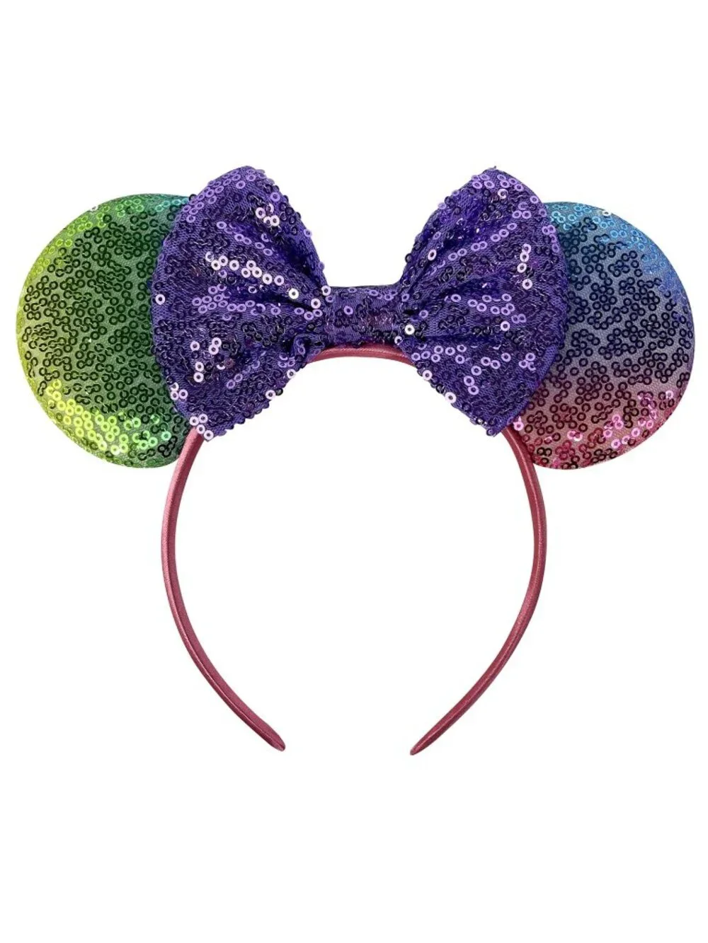 Women Colorful 3 Shiny Bow Mickey Mouse Hair Headband For Cosplay
